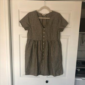 Madewell Button Front Linen Dress